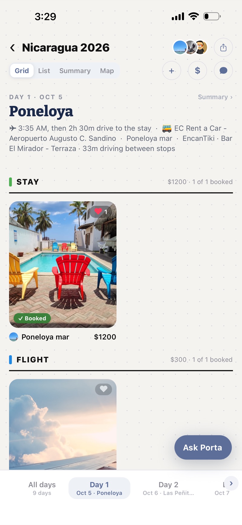 Day one of a Nicaragua trip being planned, the stay booked at $1,200