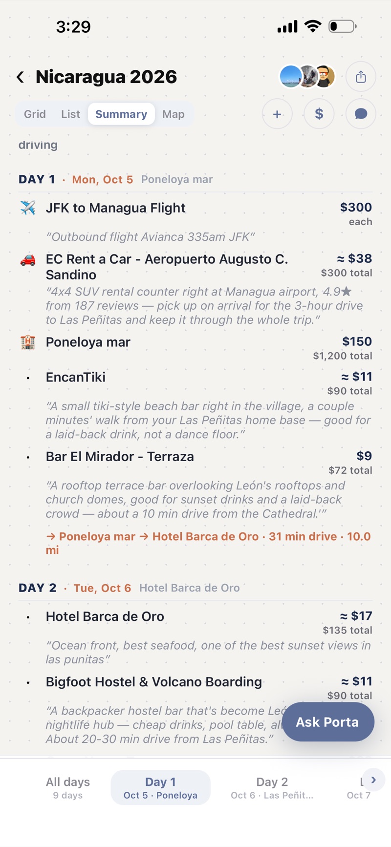 Day one priced per person
